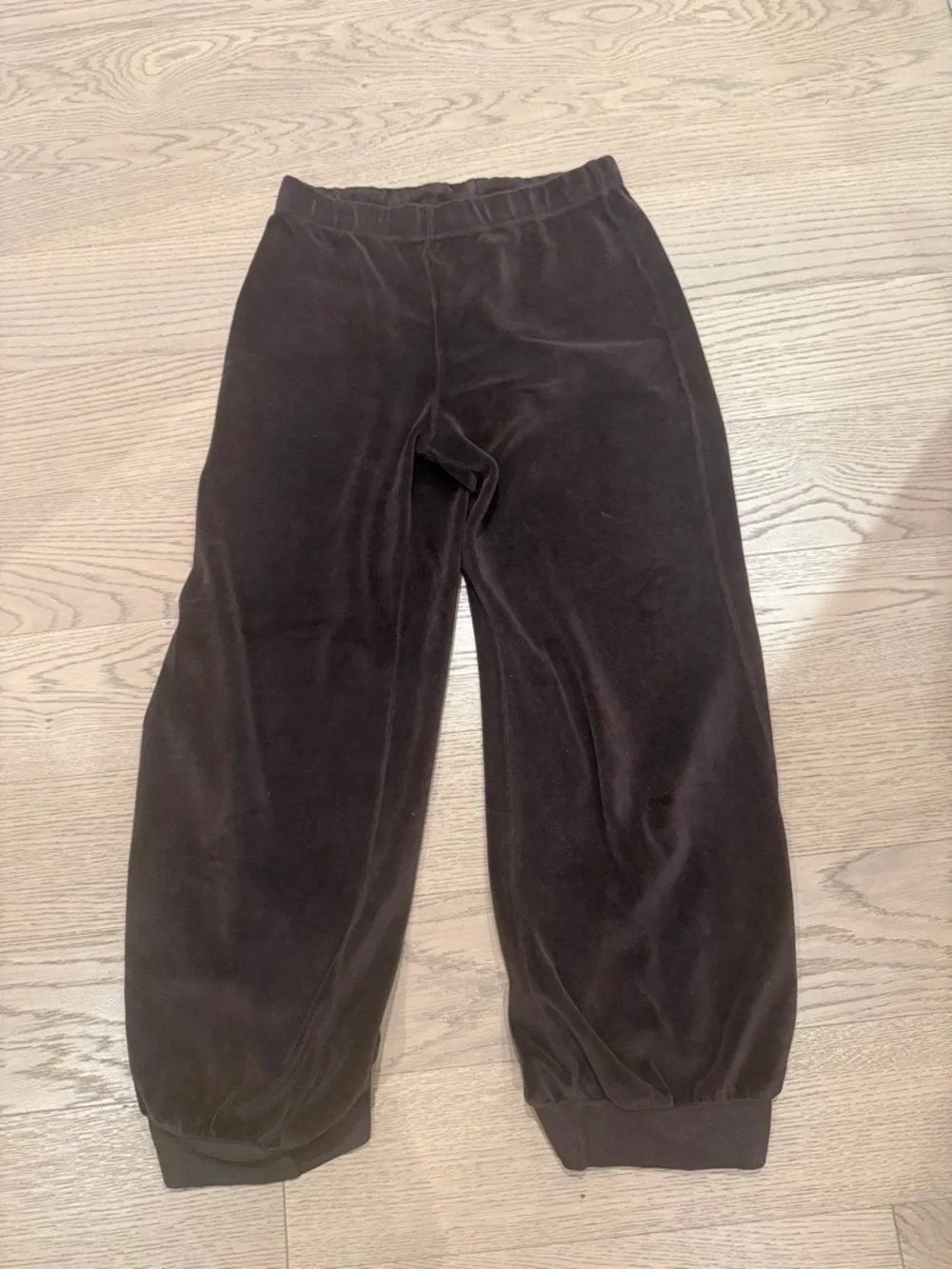 Suzi Kondi Chocolate Brown VelourJogger Pants - Picture 1 of 3